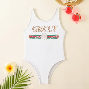 2024 Berühmte Marke Kleinkind-Badeanzüge Kinder Mädchen Designer Bikini Einteilig Luxus-Familien-Badeanzug Marke Kinder-Badeanzug