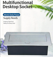 Eingebettete Reihensteckdose mit versteckter Verbindung, Pop-up-Industrie-Desktop-Steckdosenleiste 10A 2 USB Multifunktionsbox für Büro-Audioausrüstung