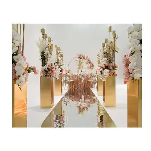 Wedding Thicken Gold Silver Mirror Carpet Colorful Aisle Reflective Runner For Wedding stage Decoration