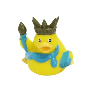Baby bagnetto giocattolo in gomma action figure nuoto giallo anatra bambini bagno nuoto anatra statua della libertà