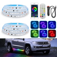 Kaidengzhe 150CM 180CM Bandes LED de marchepieds avec contrôle par application, feux de marchepieds latéraux DRL pour camion et SUV, 12V, lampes à effet de défilement