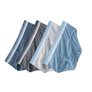 Shorts en maille personnalisés pour hommes adultes, sous-vêtements d'été respirants, boxers en soie glacée à séchage rapide, taille mi-haute, logo tricoté - Product Image 1