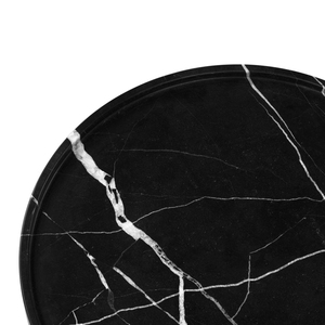 Household Concrete Textured Decorative Round <strong>Table</strong> Luxurious and Understated <strong>Black</strong> Marble High Legged <strong>Side</strong> <strong>Table</strong> - Product Image 4