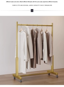 Stand <span class=keywords><strong>Display</strong></span> Lantai Logam Modern Mewah dengan Penyangga Tarik, untuk Pajangan Toko Pakaian. - Product Image 2