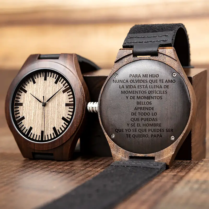 โรงงานผู้ผลิตใหม่มาถึงผู้ชายอัตโนมัตินาฬิกาแกะสลักนาฬิกาข้อมือสีดำไม้นาฬิกาคู่ที่มีราคาที่ดีที่สุด