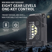 Mini lampe torche multifonctionnelle EDC avec base magnétique, lumière latérale COB, ABS, rechargeable par USB, indice de protection IP44, faisceau réglable, randonnée en plein air