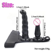 En gros Double Godemiché Noir et Violet pour Point G, type Sous-vêtement, avec Sangle de Ceinture