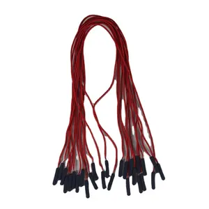 Good Quality Polyester Hoodie String Customized Polyester Round String With Tips Red Premium Drawcord With Silicone Tips