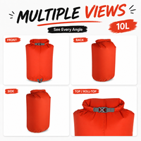 Sacs de rangement unisexes légers et durables en nylon recyclé 70D avec fermeture roll-top, 10L, 15L, 25L, sacs étanches pour kayak et camping