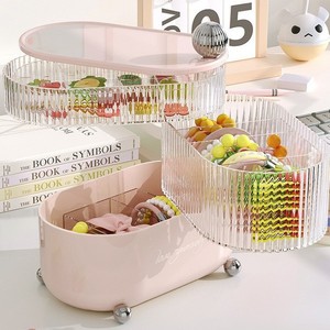 Desktop Storage <b>Box</b> With Partitions 4 In 1 Rotating <b>Makeup</b> Organizer For Skincare Beauty Tools Hair Accessories - Product Image 1