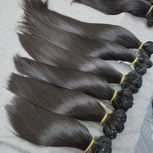 Venta al por mayor de extensión de cabello humano recto de hueso estirado doble, paquete de cabello humano de trama alineada con cutícula virgen de 6-24 pulgadas - Product Image 2