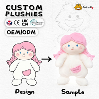 Peluche personnalisée OEM à succès, motif dessin animé mignon, vente en gros, cadeaux pour enfants et mascotte promotionnelle personnalisée, faible MOQ