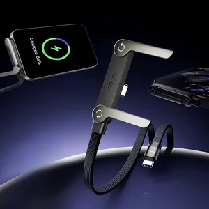 Câble de données pliable 240W à charge rapide avec support de téléphone portable, réglage multi-angles, charge non-stop, câble PD Type-C avec gaine tressée - Product Image 4