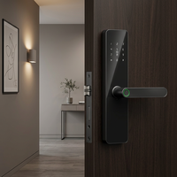 Kunci Pintar Tanpa Kunci Sidik Jari RFID Kartu PIN / Dikontrol Aplikasi Cloud Mudah Dipasang Rumah Apartemen Kondominium Pintu Kayu