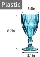 Gobelets à vin en PET diamantés de 11 oz, incassables, réutilisables, verres à eau résistants aux chocs, verrerie pour mariage et bar