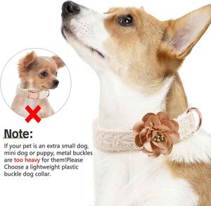Collar de Boda Único para Perro Blanco con Hebilla de Metal Dorado Rosa y Correa para Perros Cumpleaños - Product Image 3