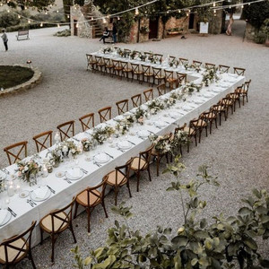 Prix bon marché Mobilier d'extérieur commercial Plateau en bois Restaurant Ferme Salle à manger Hôtel Banquet pliant en bois Table de mariage - Product Image 2