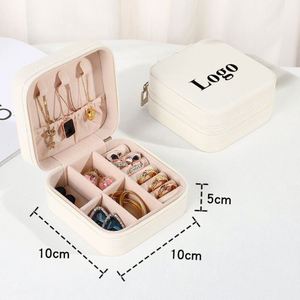 Customizable logo Mini PU Leather Travel Jewelry Packaging High Quality Jewelry <b>Box</b> for Gifts - Product Image 1