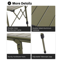 Table de camping pliante IGT pour barbecue, pique-nique, en aluminium, légère, réglable en hauteur, portable, pour extérieur et jardin