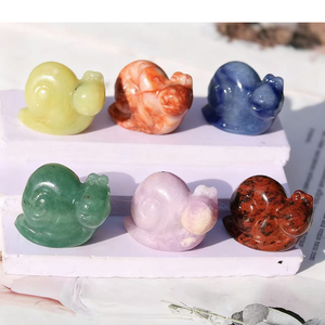 ขายส่งงานแกะสลักสัตว์จากคริสตัลและอัญมณีธรรมชาติผสม - กระต่าย/แมว/ช้าง/อีกา ประติมากรรมหินกึ่งมีค่าจากโรงงาน - Product Image 6