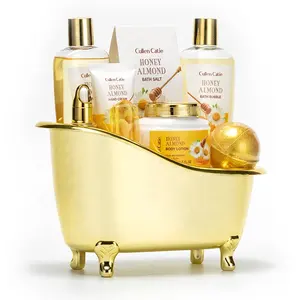 Gel de ducha Conjunto de champú Bolsa Miel Paquete delicado Bueno para mujeres Venta caliente Fabricante Venta directa Sal de baño