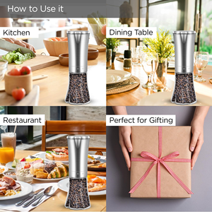 Premium Metal Salt & Pepper Mills Manual Pepper Grinder With Adjustable Ceramic <b>Small</b> Spice Mill for <b>BBQ</b> Customized Logo - Product Image 4