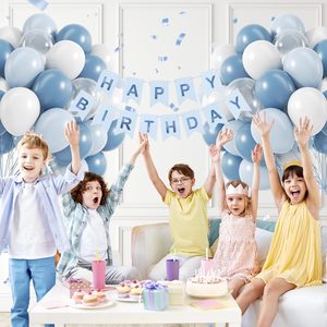 60 ballons en caoutchouc bleu poussière de 12 pouces, ballons bleus, blancs et transparents pour révélation du sexe, mariage, baby shower, décorations de fête d'anniversaire - Product Image 4