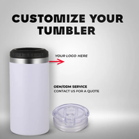 Vente en gros en stock, logo personnalisé, refroidisseur de canettes en acier inoxydable 4 en 1, tasse à café à double paroi de 16 oz avec ouvre-bouteille