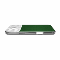 Étui de luxe 2 en 1 en cuir véritable de style allemand pour iPhone 17 Texture en cuir de vache émeraude et marron avec gravure profonde en métal