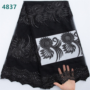 <span class=keywords><strong>Pizzo</strong></span> in Tulle Africano <span class=keywords><strong>Nero</strong></span> con Paillettes, <span class=keywords><strong>Pizzo</strong></span> Francese all'Ingrosso per Abiti da Festa Femminili, Codice 4837 - Product Image 5
