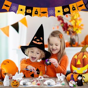Kit de Pintura de Cerámica para Halloween, Kit de Pintura de Yeso para Niños, Calabazas, Gnomos, Sombrero de Bruja, Gato Fantasma, Manualidades Creativas - Product Image 5