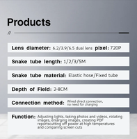 Endoscope vidéo industriel articulé Wi-Fi avec caméra unique de 6,5 mm et rotation bidirectionnelle