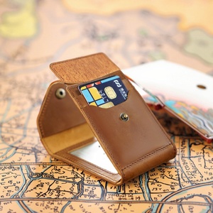 Vintage Mini Size Leather Wallet Portable Card Case for Driver's License ATM ID CardSlim Leather Card Holder for Polyester - Product Image 2