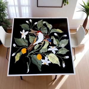 Mesa de Mármol Negro con Incrustaciones para Decoración de Interiores, de Alta Demanda, de un Exportador Indio - Product Image 1