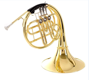 Trompa Francesa de Fábrica al por Mayor, Clave de Si bemol, de 3 Válvulas, de Una o Dos Filas, con Acabado Dorado, Instrumento de Viento de Latón de Grado Profesional - Product Image 1