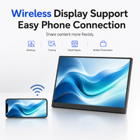 Moniteur portable sans fil GetMi Factory 15,6 pouces avec prise en charge de la lecture multimédia, lecteur USB, écran FHD IPS, connexion téléphonique sans fil