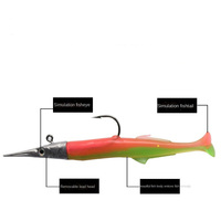 Leurre de pêche en silicone souple avec tête plombée pour brochet, bar et saumon - 11,5 cm 14 g, longue portée, avec hameçons