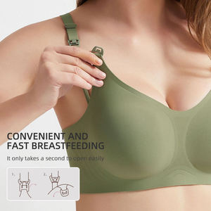 ชุดชั้นในไร้สายแบบไร้ตะเข็บสำหรับคุณแม่ให้นมบุตร พร้อมฟองน้ำดันทร<span class=keywords><strong>ง</strong></span> สำหรับผู้หญิ<span class=keywords><strong>ง</strong></span> ไซส์ใหญ่พิเศษ ขายส่ง - Product Image 2