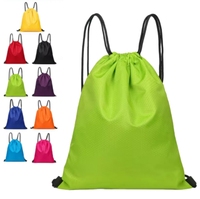 Sac à dos personnalisé en polyester et nylon avec cordon de serrage, sac de sport unisexe pliable et imperméable avec poches