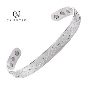 Bracelet en laiton pur plaqué <span class=keywords><strong>or</strong></span>, nouveau, puissant, Bio-santé, thérapie magnétique, en <span class=keywords><strong>cuivre</strong></span> pur - Product Image 2