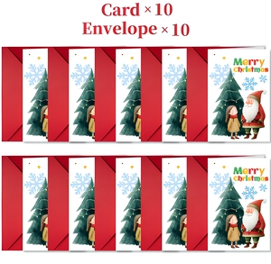 Set di Biglietti d'<span class=keywords><strong>Auguri</strong></span> Natalizi con Albero di Natale Stampato 12*18cm e Buste in Carta per <span class=keywords><strong>Auguri</strong></span> della Vigilia di Natale - Product Image 6