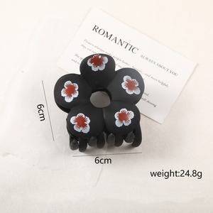 กิ๊บหนีบผมพลาสติกผิวมันวาวรูปดอกไม้ กิ๊บหนีบผมทรงฉลามขนาดใหญ่ แฟชั่นเก๋ไก๋ ของตกแต่งผม ขายส่ง - Product Image 2