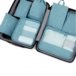 Custom Lightweight Multi-Functional <b>Suitcase</b> Clothing Sorting <b>Storage</b> Bag Travel Luggage 7 Organizer Packing Cubes Set - Product Image 3