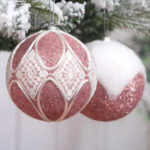 Ornement boules <span class=keywords><strong>de</strong></span> noël en mousse <span class=keywords><strong>styromousse</strong></span> pailletée, 8cm, 1 pièce, décoration, fournitures <span class=keywords><strong>de</strong></span> noël - Product Image 2