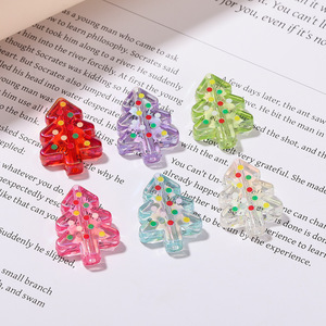 Llavero de acrílico con forma de árbol de Navidad, color aleatorio, accesorio de joyería para correa de teléfono DIY - Product Image 3