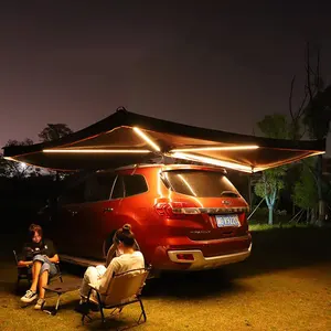 빠른 오픈 4x4 오프로드 270 도 자동차 지붕 사이드 천막 텐트 픽업 캠프 텐트 적합한 야외 양산 지붕 상단 텐트