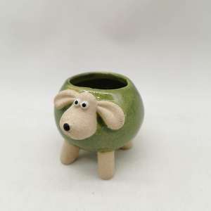 Sheep Shaped Plants <strong>Flower</strong> <strong>Pots</strong> <strong>Ceramic</strong> Sandy Clay Speckled Material Decorative Round <strong>Pots</strong> With Four Holder - Product Image 6