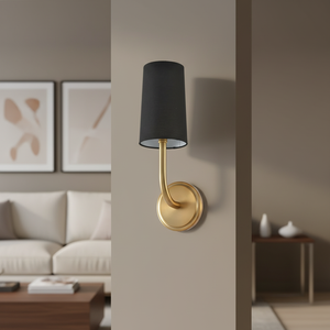 Lámpara de Pared Minimalista de 1 Luz con Control Táctil, E26, con Pantalla de Tela Negra <span class=keywords><strong>para</strong></span> <span class=keywords><strong>Baño</strong></span> - Product Image 4