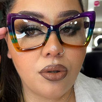 2025 Nouveaux Lunettes de Mode Classiques Anti-Lumière Bleue Oeil de Chat pour Femmes, Verres Papillon Colorés de Haute Qualité, Forme Carrée, Prix