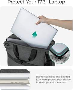 कस्टम 17.3 इंच लैपटॉप ब्रीफकेस पुरुषों के कैजुअल लैपटॉप मैसेंजर बैग वाटरप्रूफ व्यवसाय यात्रा कंधे बैग - Product Image 4